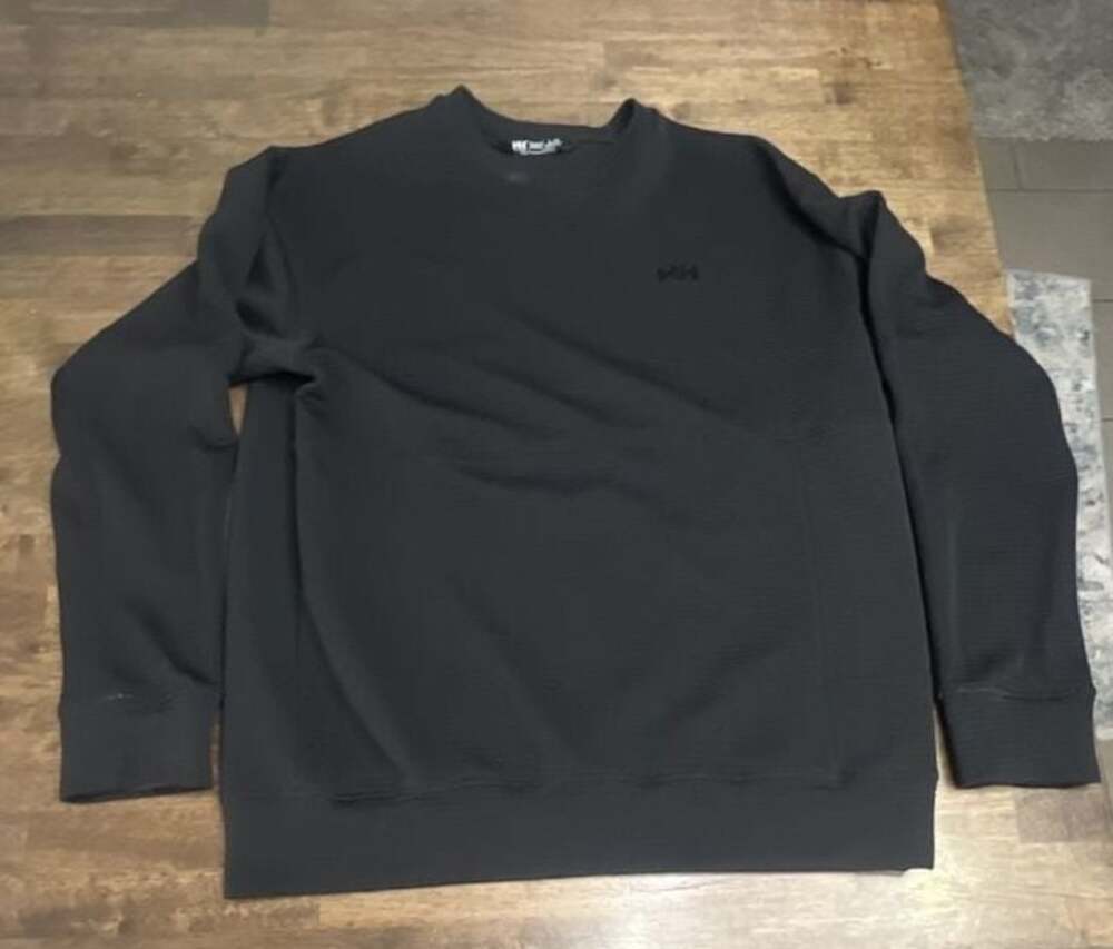 Helly Hansen Waffle-Knit Crewneck Sweatshirt with Side Zip Pocket Mens L